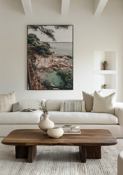 Rocky Coastline with Turquoise Clear Water Painting