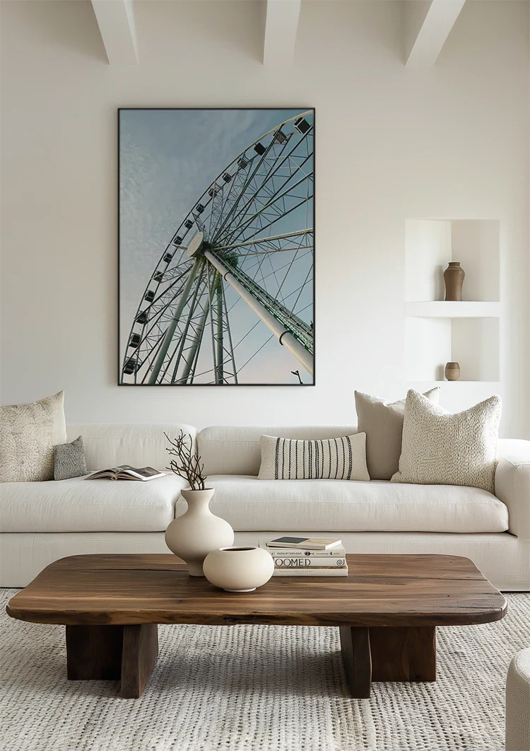 Riesenrad Untersicht Blauer Himmel Geometrisches Modernes Gemälde