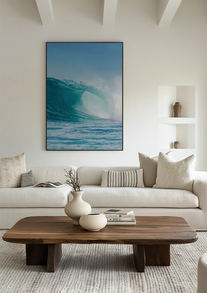 Big Wave Turquoise Ocean Powerful Seascape Nature Painting