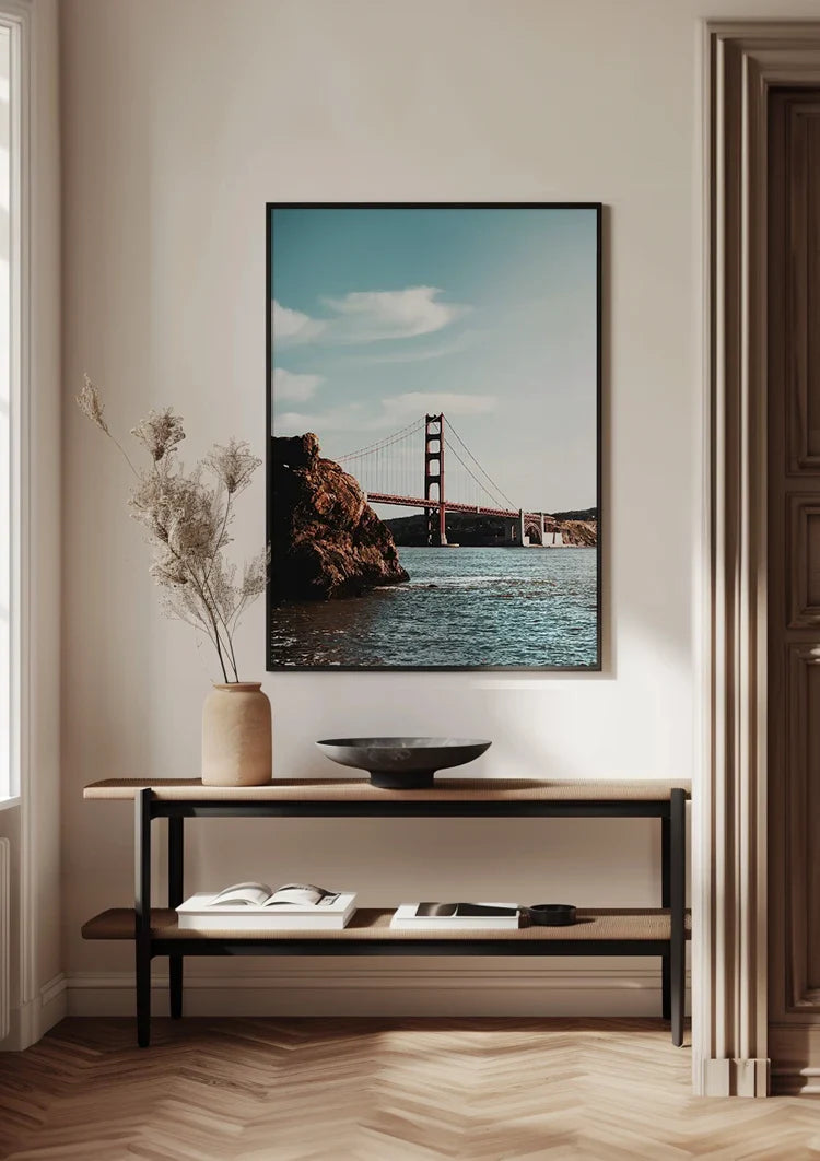 Golden Gate Bridge vom Wasser aus gesehen San Francisco Gemälde