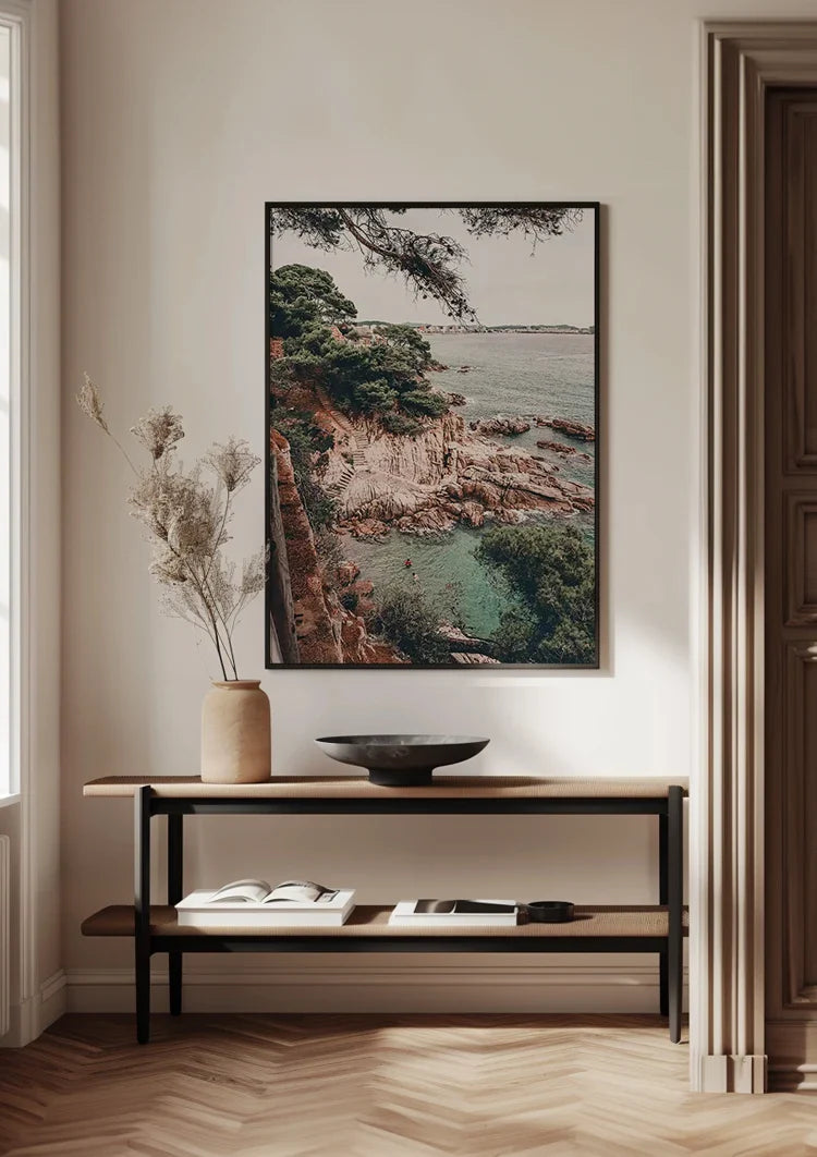 Rocky Coastline with Turquoise Clear Water Painting