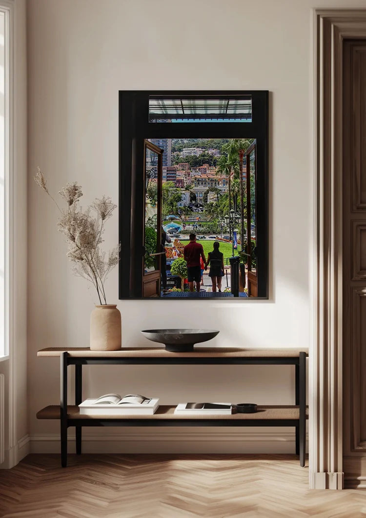 Adjust Colorful Mediterranean City with Palm Trees Painting