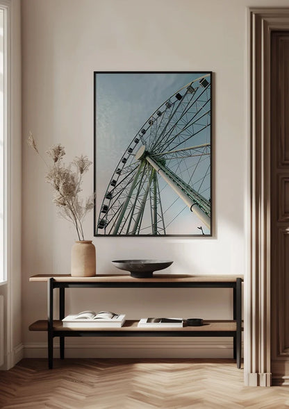 Riesenrad Untersicht Blauer Himmel Geometrisches Modernes Gemälde