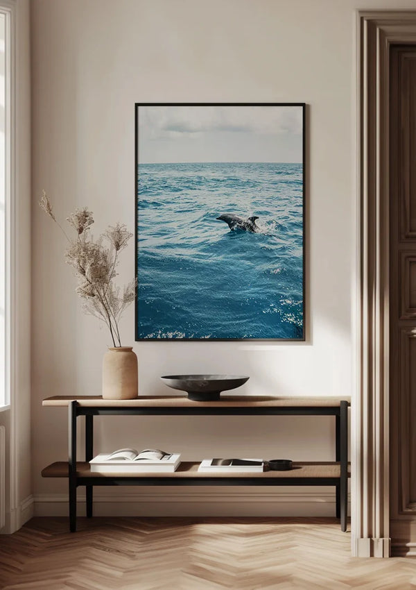 Dolphin Leaping From The Blue Ocean Nature Painting