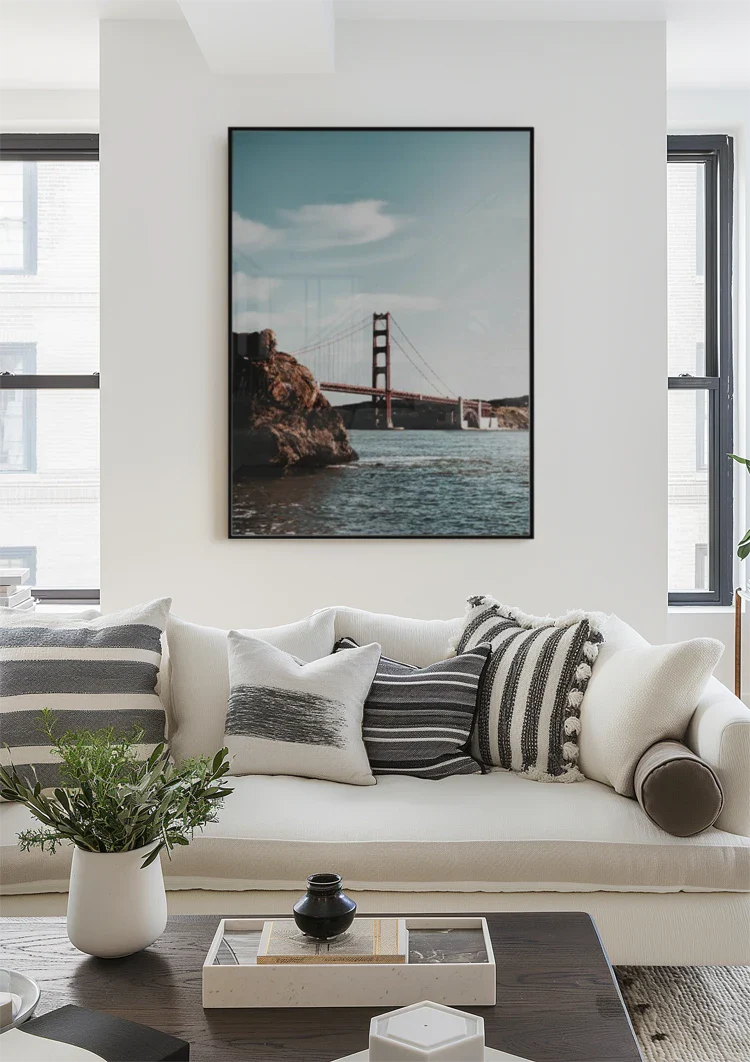 Golden Gate Bridge vom Wasser aus gesehen San Francisco Gemälde