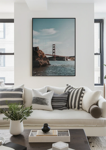 Golden Gate Bridge vom Wasser aus gesehen San Francisco Gemälde