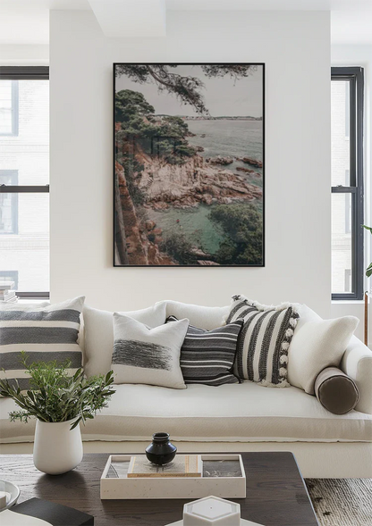 Rocky Coastline with Turquoise Clear Water Painting