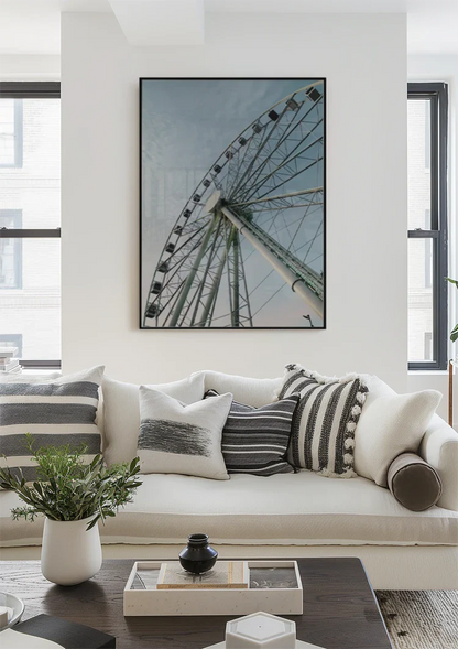 Riesenrad Untersicht Blauer Himmel Geometrisches Modernes Gemälde