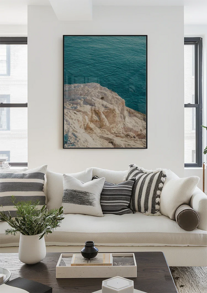 Large Rocks Clear Turquoise Sea Coastline Nature Painting