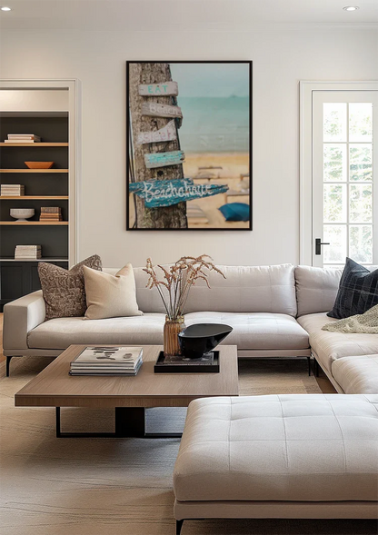 Baum Wegweiser Strand Türkises Meer Küstenlandschaft Malerei