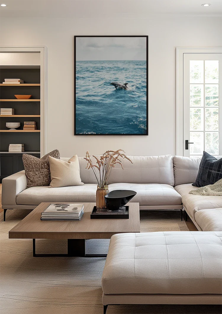 Dolphin Leaping From The Blue Ocean Nature Painting
