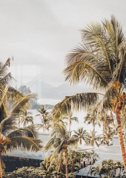 Tropical Palm Trees Golden Sunlight Holiday Vibe Painting