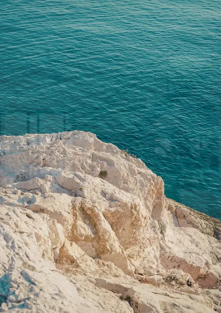 Large Rocks Clear Turquoise Sea Coastline Nature Painting