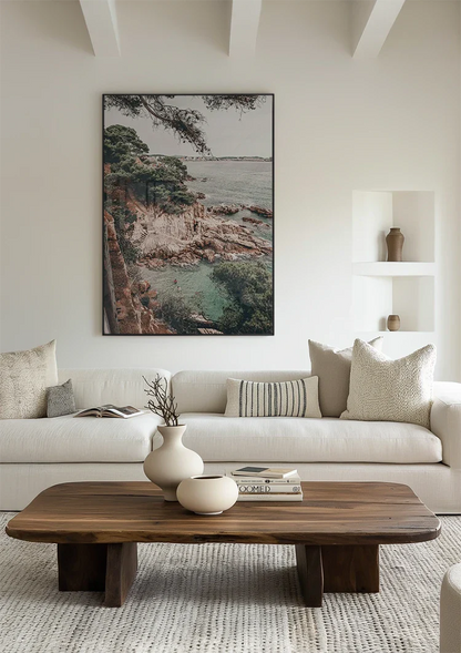 Rocky Coastline with Turquoise Clear Water Painting