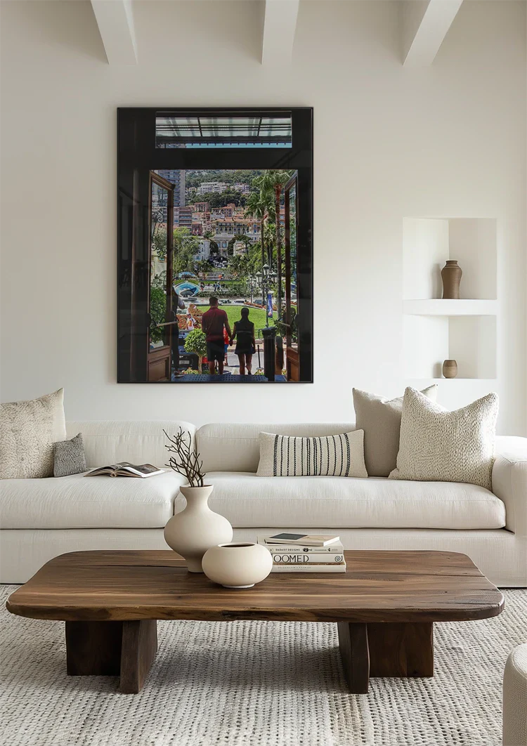 Adjust Colorful Mediterranean City with Palm Trees Painting