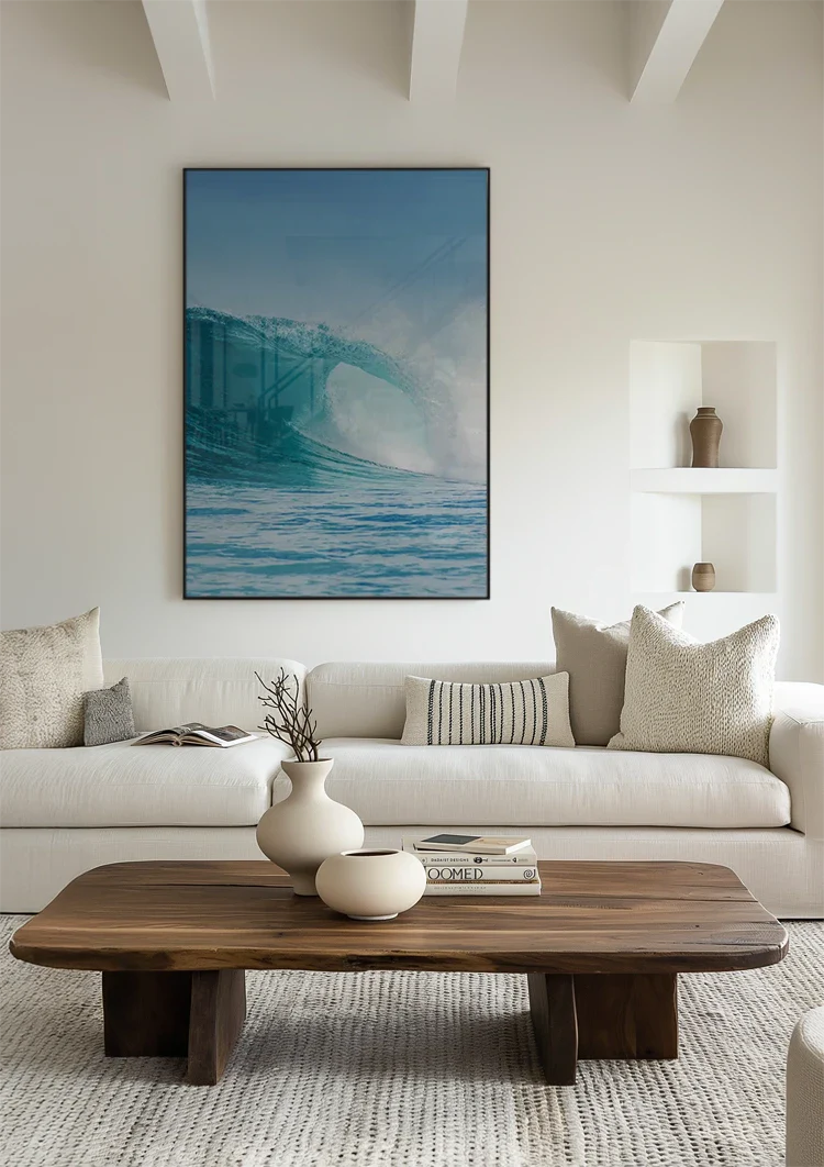 Big Wave Turquoise Ocean Powerful Seascape Nature Painting