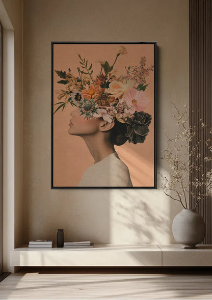 Blumenstrauß Warme Töne Pfirsich Botanisch Elegant Gemälde