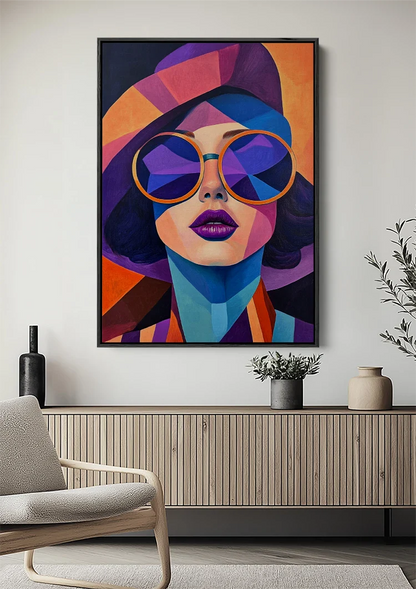 Colorful Geometric Face Sunglasses Hoodie Modern Pop Art Painting