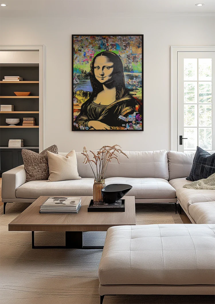 Mona Lisa Pop Art Colorful Street Art Interpretation Modern Painting