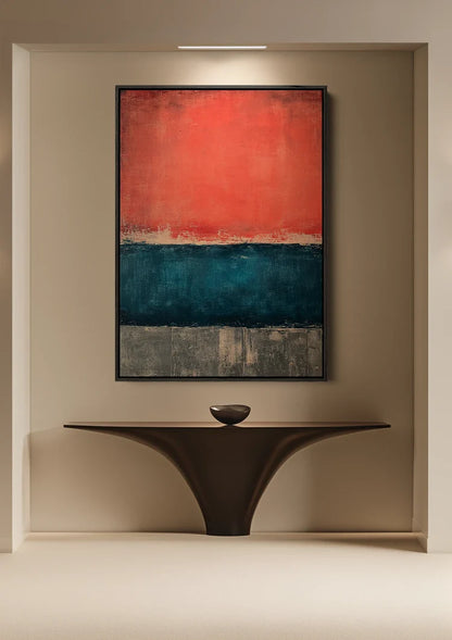 Koralowe różowe niebieskie bloki kolorów Abstrakcyjne Obraz na płótnie inspirowane Rothko