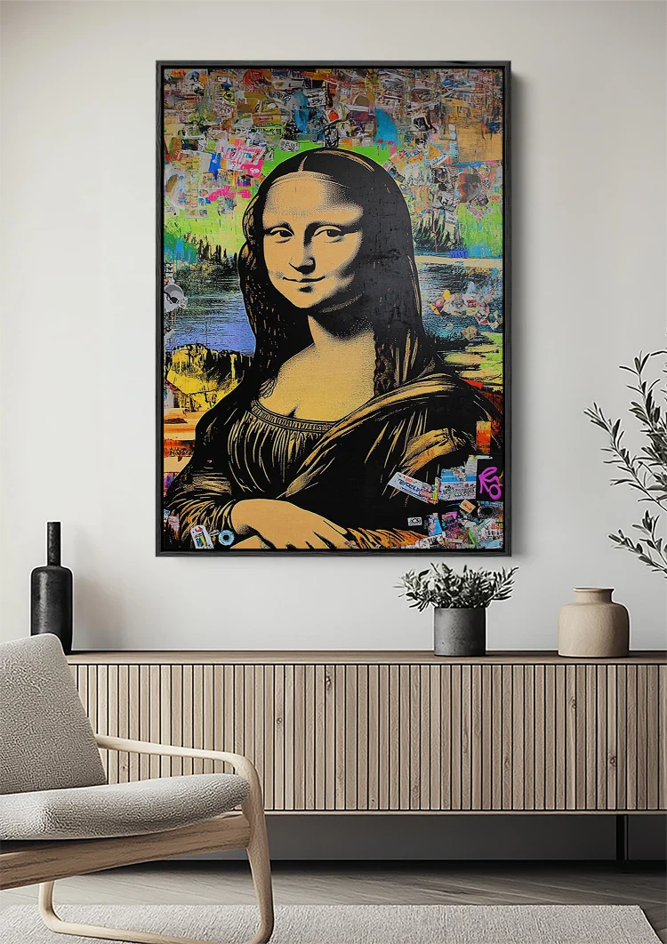 Mona Lisa Pop Art Colorful Street Art Interpretation Modern Painting