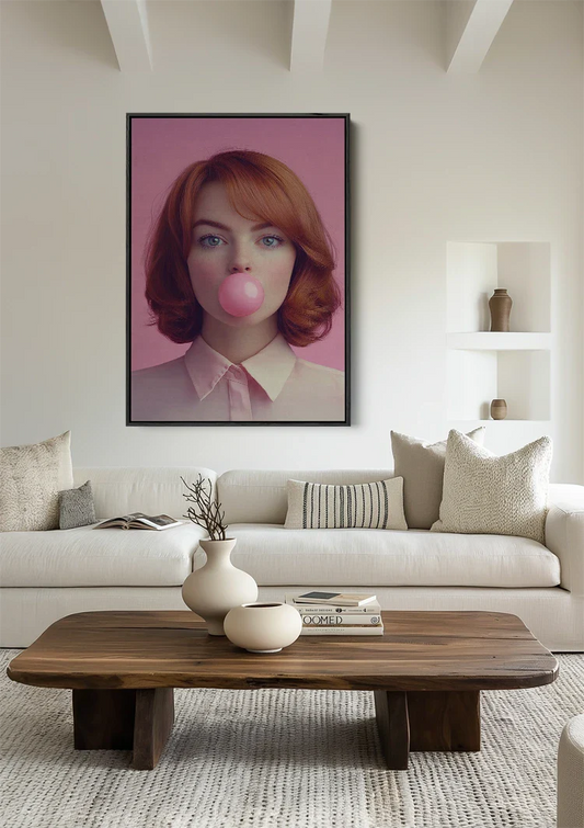 Pop-art portret canvas schilderij als blikvanger in de hal