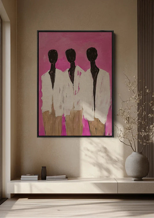 Das abstrakte Silhouetten Leinwandbild an der Wand im Flur