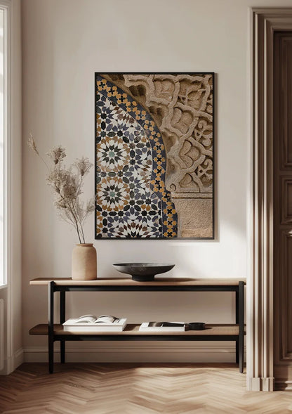 Orientalische Mosaik Fliesen Geschnittener Stein Architektur Malerei