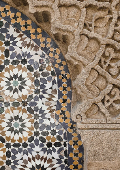 Orientalische Mosaik Fliesen Geschnittener Stein Architektur Malerei