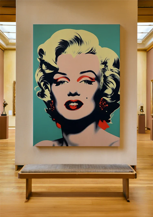 Marilyn Monroe pop art portret canvas schilderij aan de muur in de hal