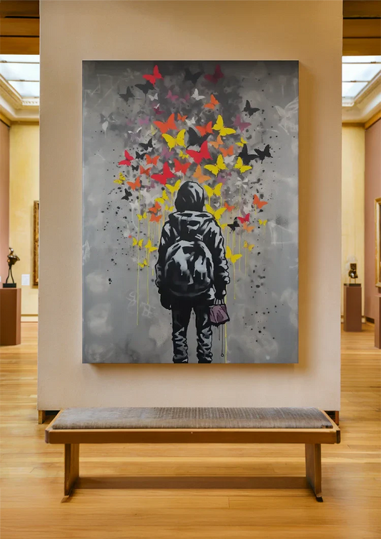 Street art canvas schilderij als blikvanger in de hal