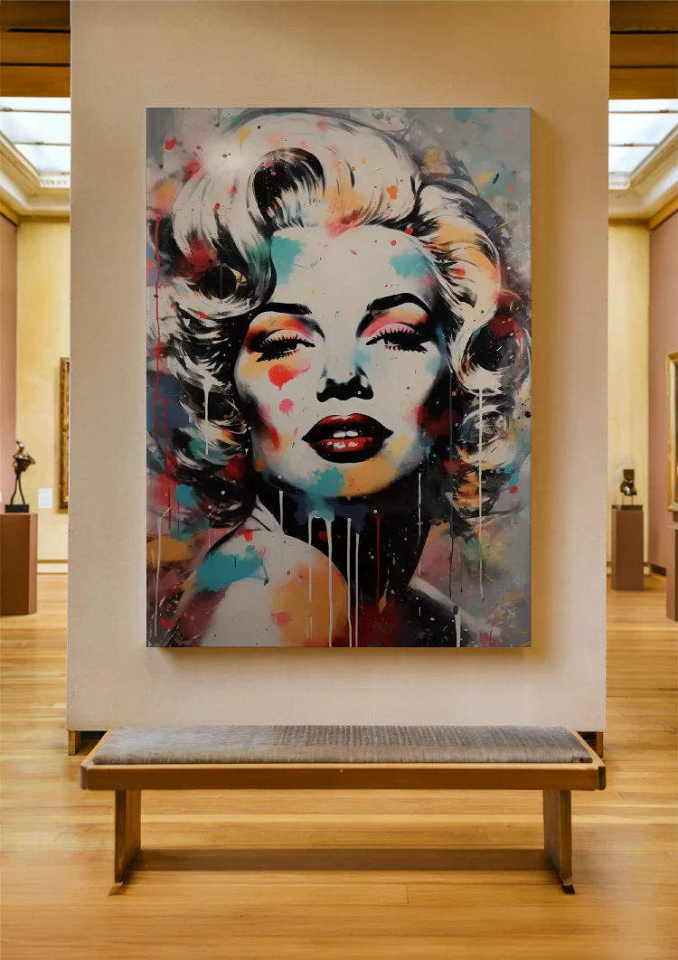Marilyn Monroe Abstraktes Buntes Pop-Art Porträt Gemälde
