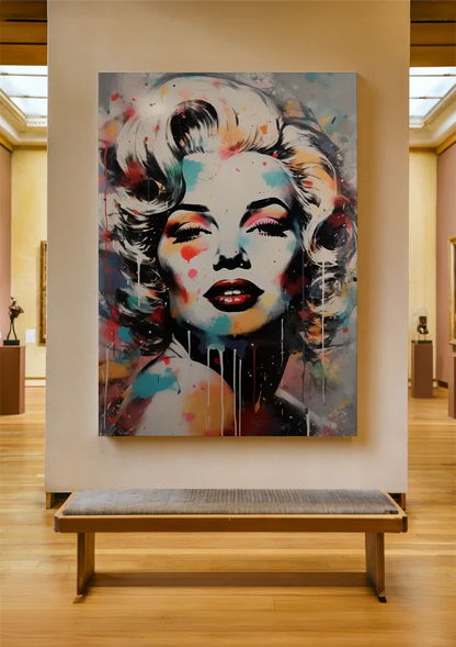 Marilyn Monroe Abstraktes Buntes Pop-Art Porträt Gemälde