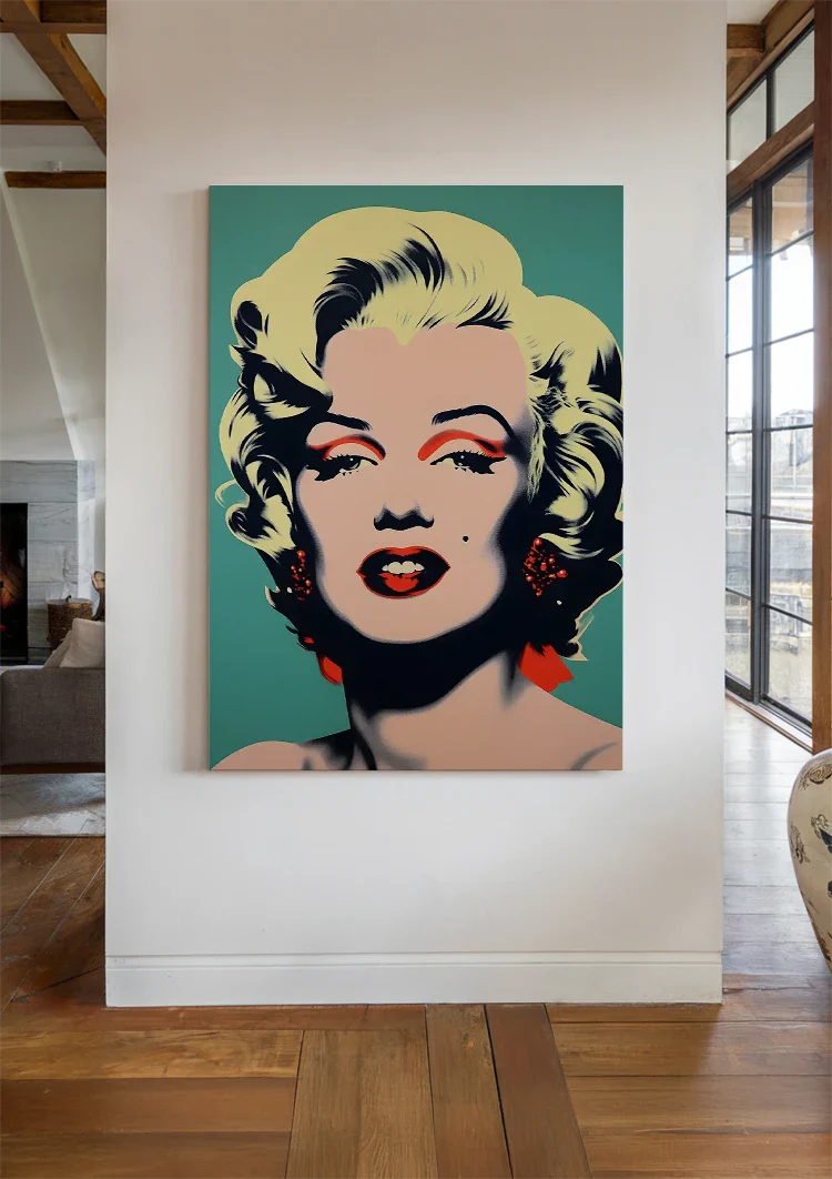 Marilyn Monroe Pop Art Portrait Red Turquoise Painting