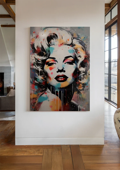 Marilyn Monroe Abstraktes Buntes Pop-Art Porträt Gemälde