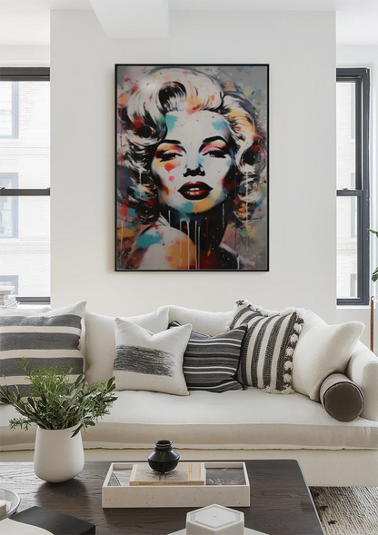 Marilyn Monroe Abstraktes Buntes Pop-Art Porträt Gemälde