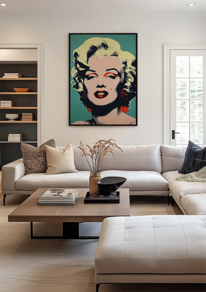 Marilyn Monroe Pop Art Portrait Red Turquoise Painting