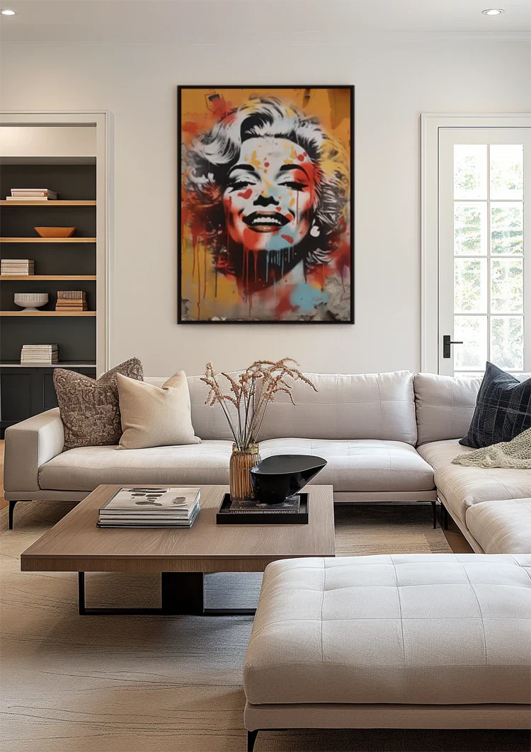 Marilyn Monroe Graffiti Portrait Orange Red Painting