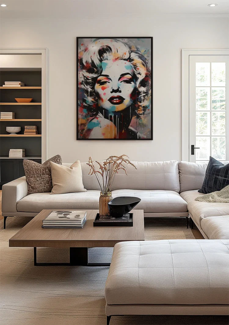 Marilyn Monroe Abstraktes Buntes Pop-Art Porträt Gemälde