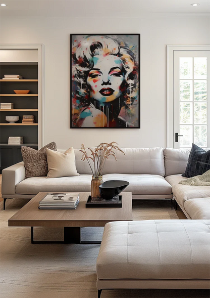 Marilyn Monroe Abstraktes Buntes Pop-Art Porträt Gemälde