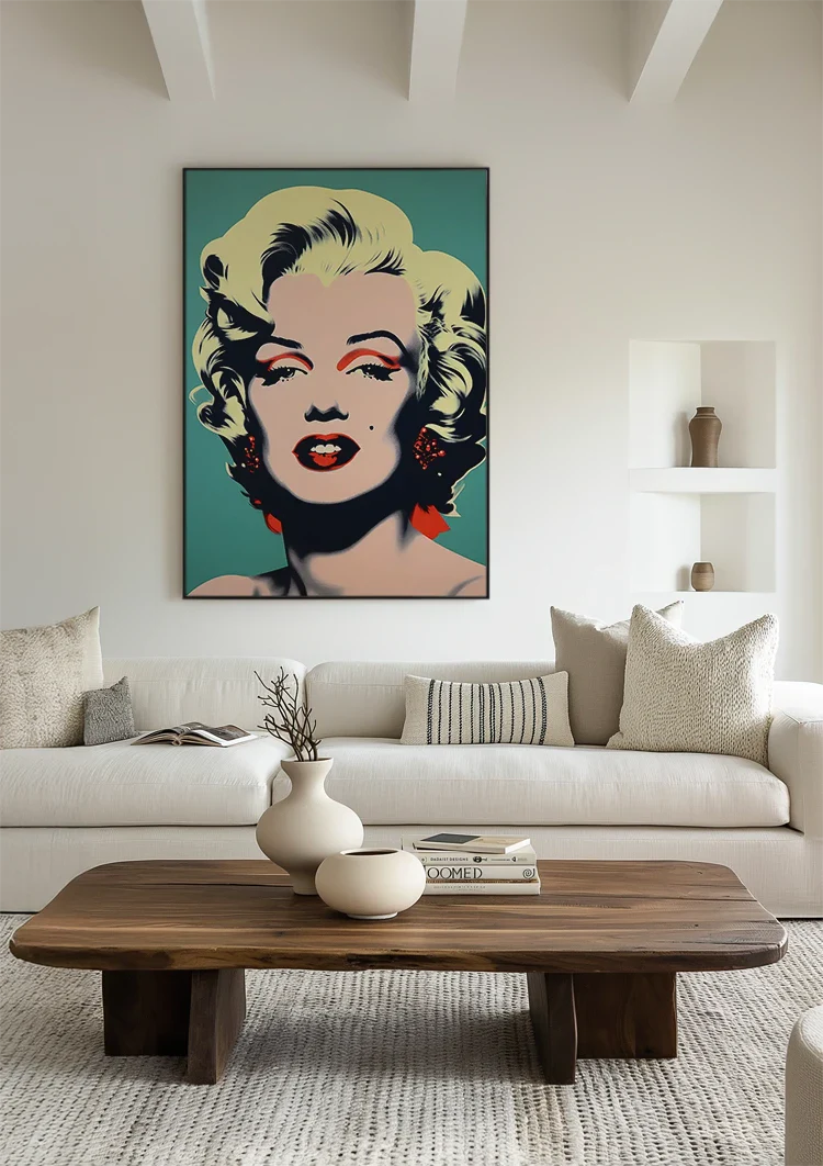 Marilyn Monroe Pop Art Portrait Red Turquoise Painting