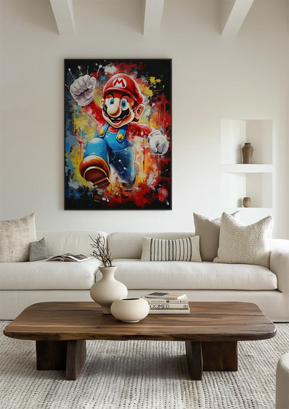 Super Mario Colorful Pop Art Paint Splashes Vivid Painting