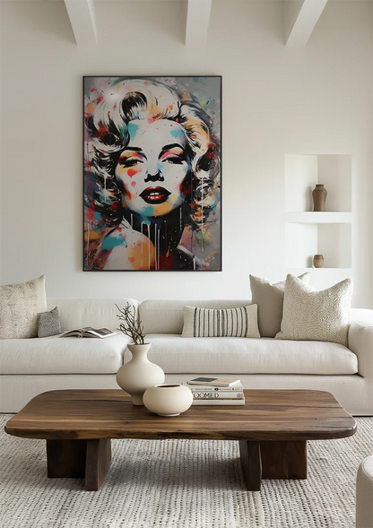 Marilyn Monroe Abstraktes Buntes Pop-Art Porträt Gemälde
