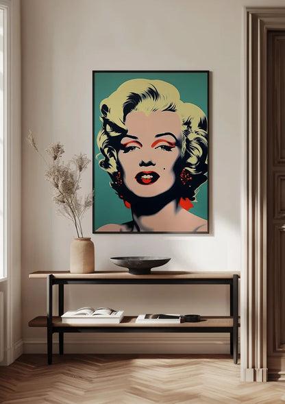 Marilyn Monroe Pop Art Portrait Red Turquoise Painting
