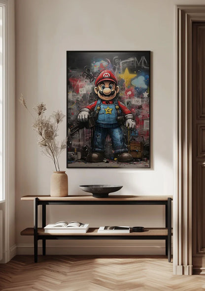 Super Mario Graffiti Street Art Portrait Painting