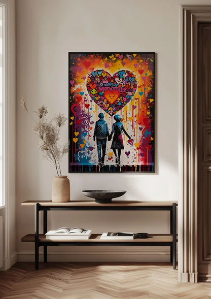 Set Colorful Hearts Graffiti Street Love Pop Art Painting