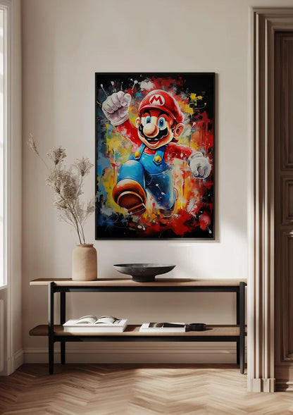 Super Mario Colorful Pop Art Paint Splashes Vivid Painting