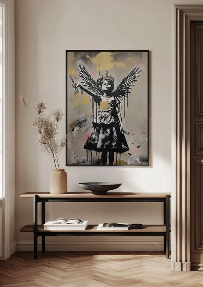 Meisje met Vleugels Kroon en Zwaard Schilderij