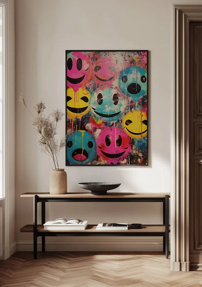 Colorful Graffiti Smiley Faces Painting