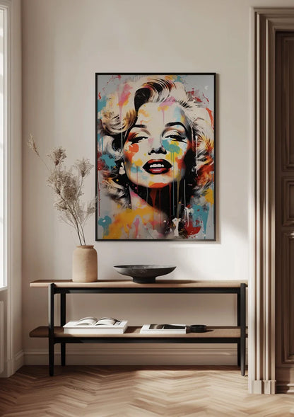 Marilyn Monroe Portrait with Paint Splatters Pop-Art Painting
